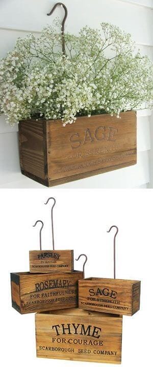Hanging planter boxes. Great for spring.