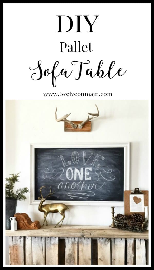 This DIY pallet sofa table is so easy to make. If you wan to add a simple yet amazing piece of furniture, check this out. | Twelveonmain.com