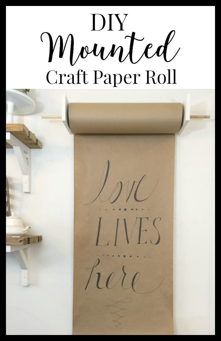 This DIY mounted craft paper roll would look so great in a kitchen or office. | Twelveonmain.com
