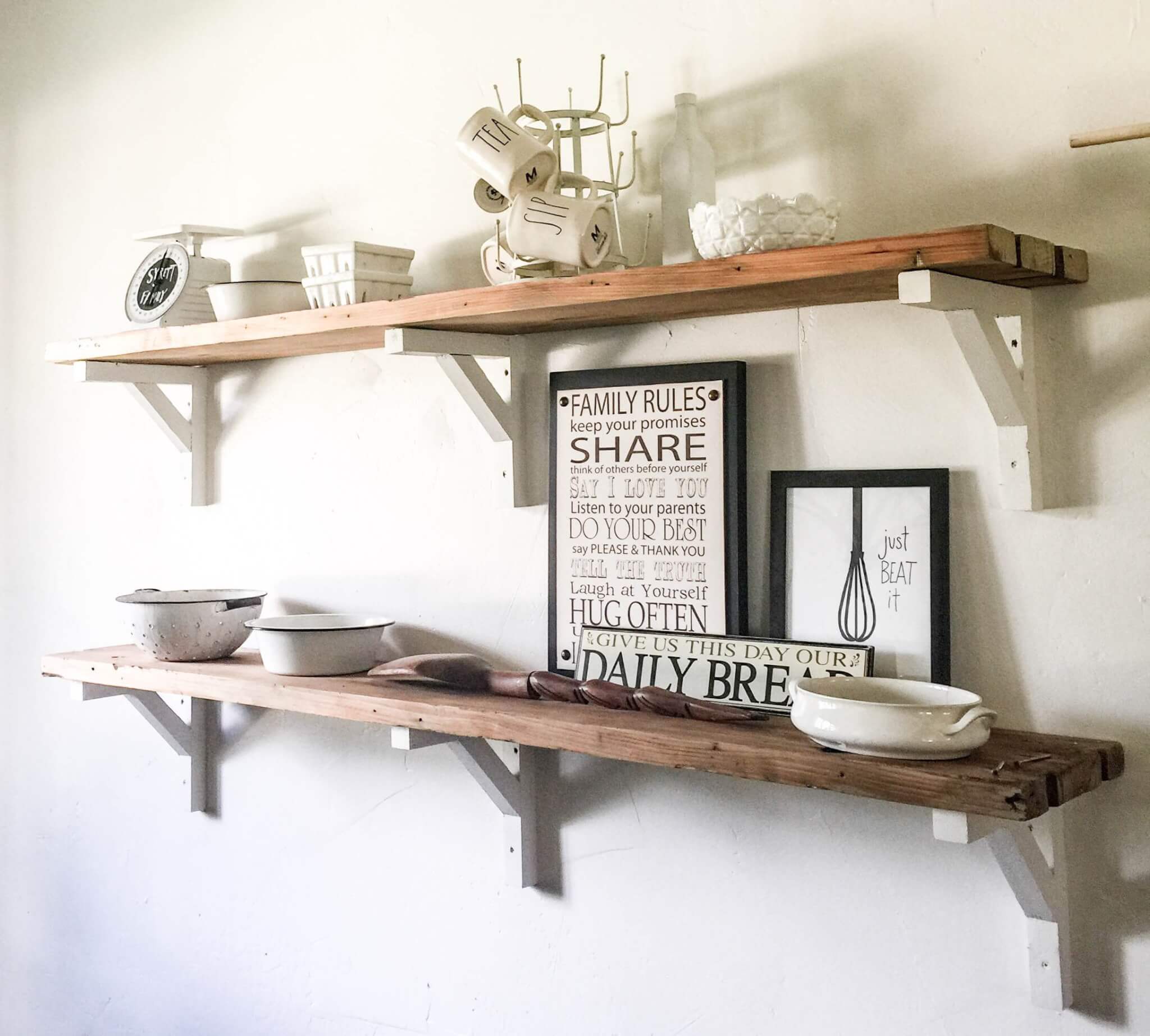 DIY Reclaimed Wood Shelves for the win! Try this easy wood project out!
