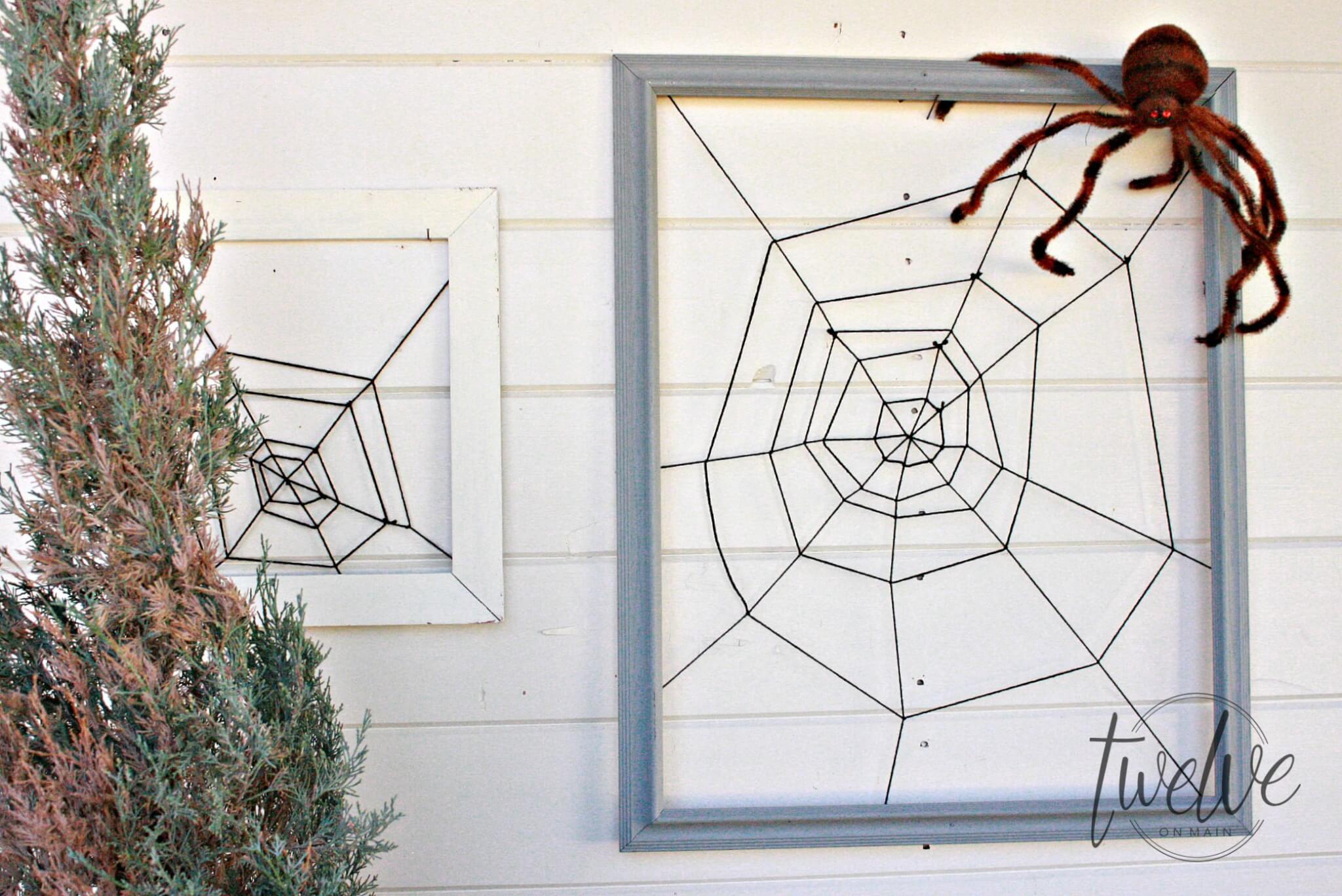 DIY Framed Spiderweb
