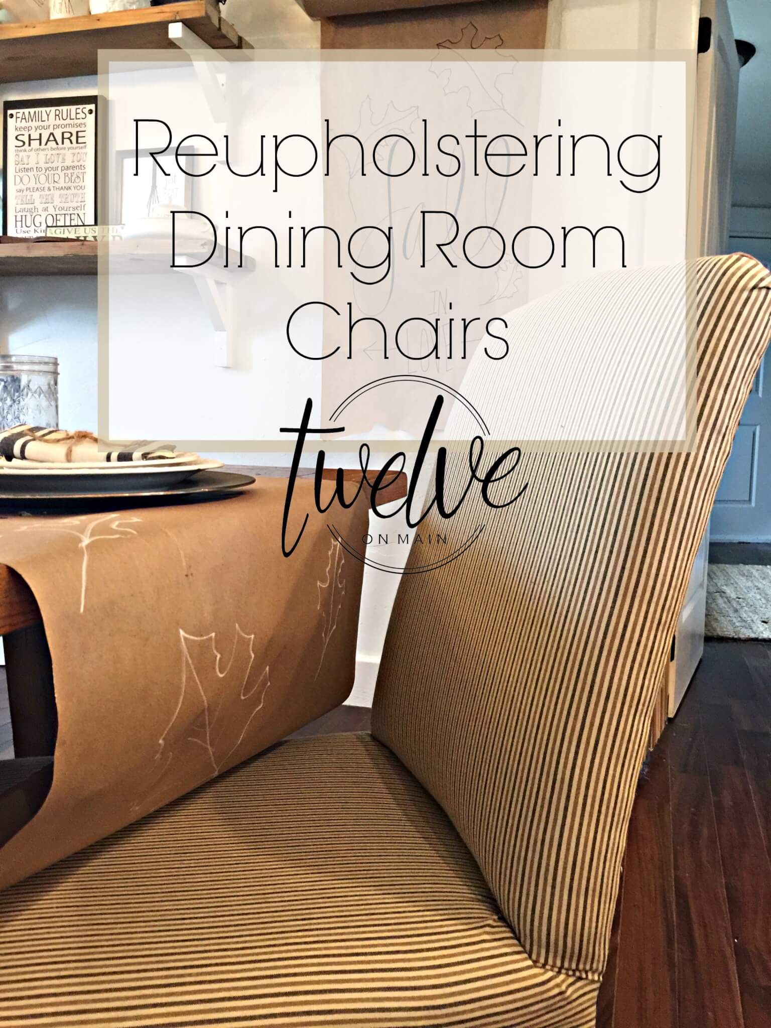 Reupholstering dining room discount chairs with backs