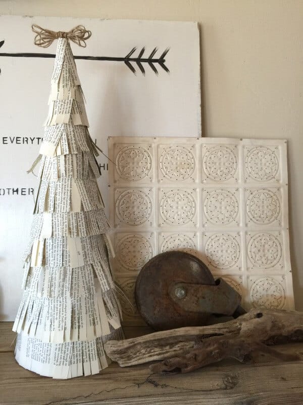 DIY Book Christmas Tree Decor- Day 5 of Farmhouse Christmas