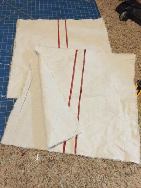 Making A grain sack pillow with my faux Grain sack Fabric