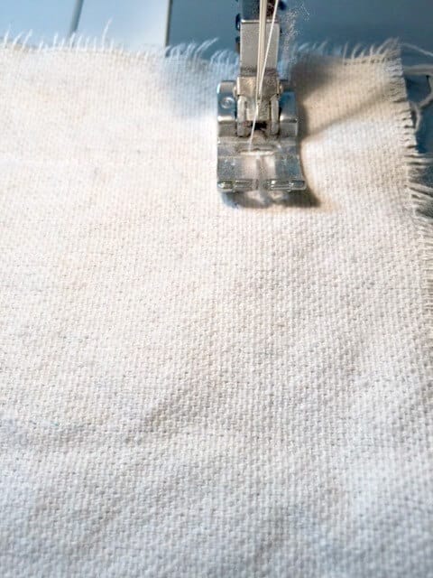 How to make a grain sack pillow with handmade grain sack fabric