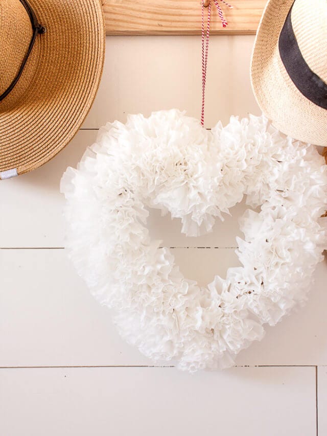 How to Make a Valentines Day Coffee Filter Wreath
