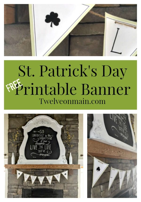 St. Patrick's Day Printable Banner. This is so great! | Twelveonmain.com