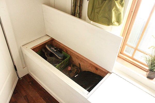 DIY mudroom storage. Its easier than you think and will keep your shoes and backpacks organized for years to come. | Twelveonmain.com