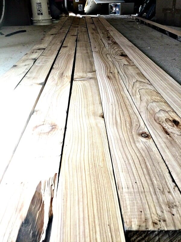 These reclaimed wood planks will soon be butcher block