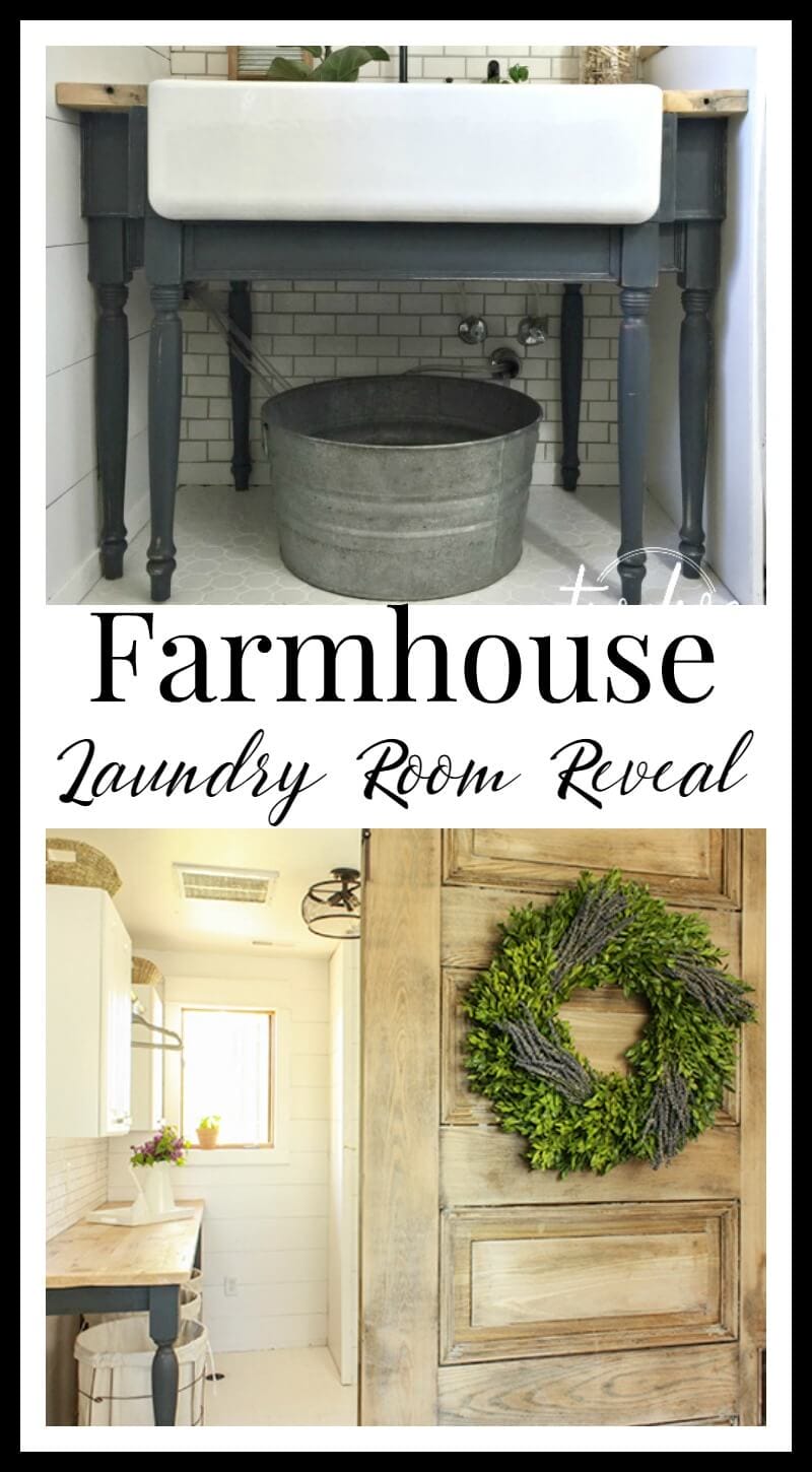 Farmhouse laundry room reveal