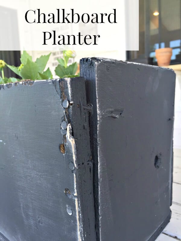 I love to take discarded items and make them my own. This chalkboard planter had a new life! | Twelveonmain.com