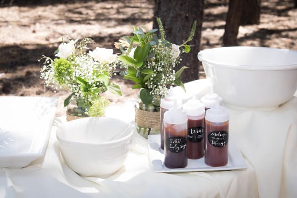 How to display food at a wedding in style.