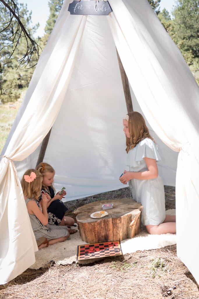 Outdoor wedding ideas, teepee for the kids