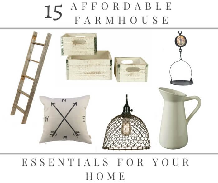 Do you love farmhouse style?  Do you hate spending a fortune decorating?  Here are 15 affordable farmhouse essentials for your home that you never knew you always wanted!