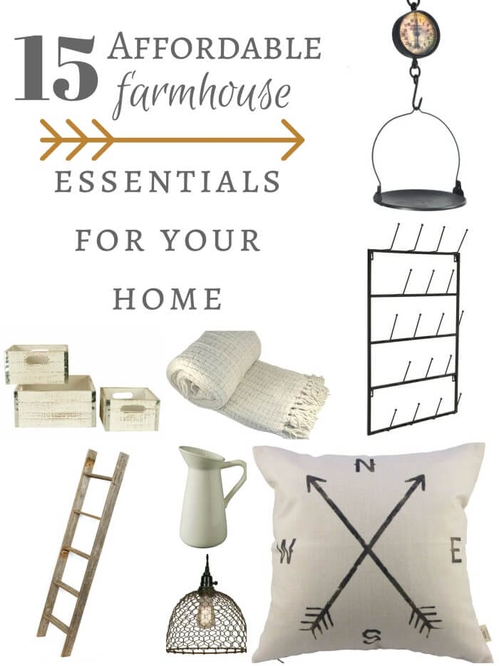 Do you love farmhouse style?  Do you hate spending a fortune decorating?  Here are 15 affordable farmhouse essentials for your home that you never knew you always wanted!