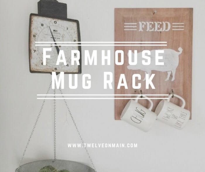 You will not believe how easy this farmhouse mug rack was to make! 