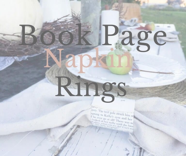 Thrift Store Book Page Napkin Rings