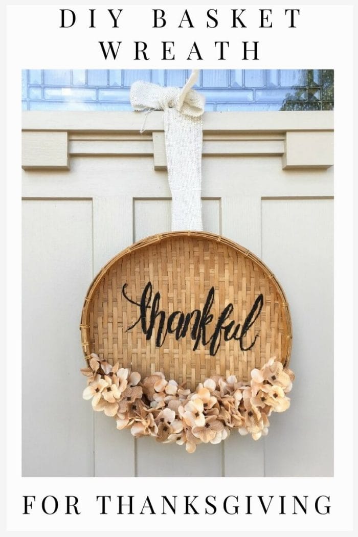 This DIY basket wreath for Thanksgiving is a new take on the fall wreath!  Try it out!  Aren't we all thankful?