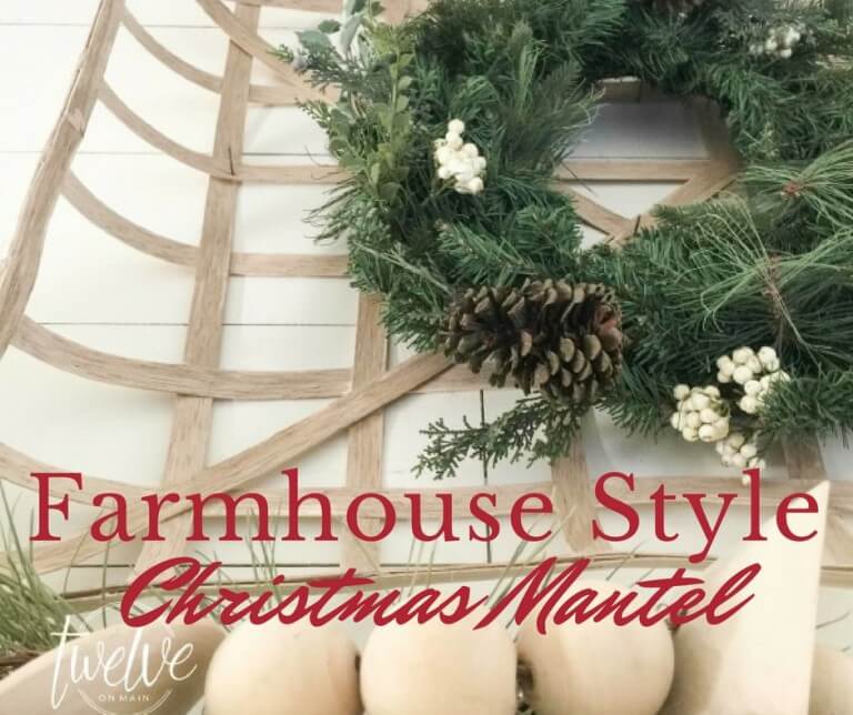 Farmhouse Style Christmas Mantel