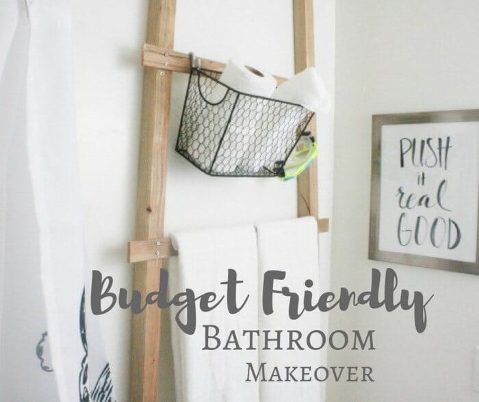 This budget friendly bathroom makeover was completed for less than $100 dollars! Can you believe it?!