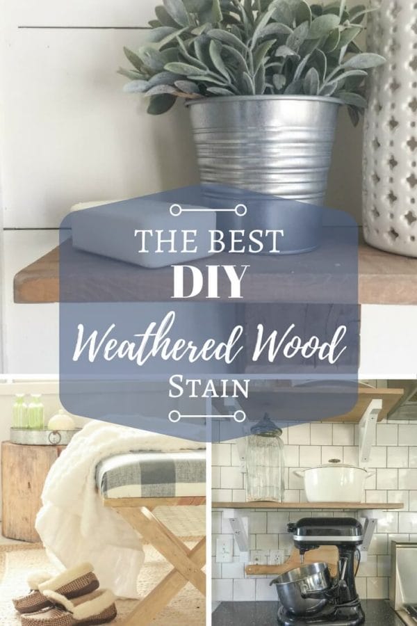 This is the best DIY weathered wood stain! It is so easy to make. I have used it so many times and it perfect every time!