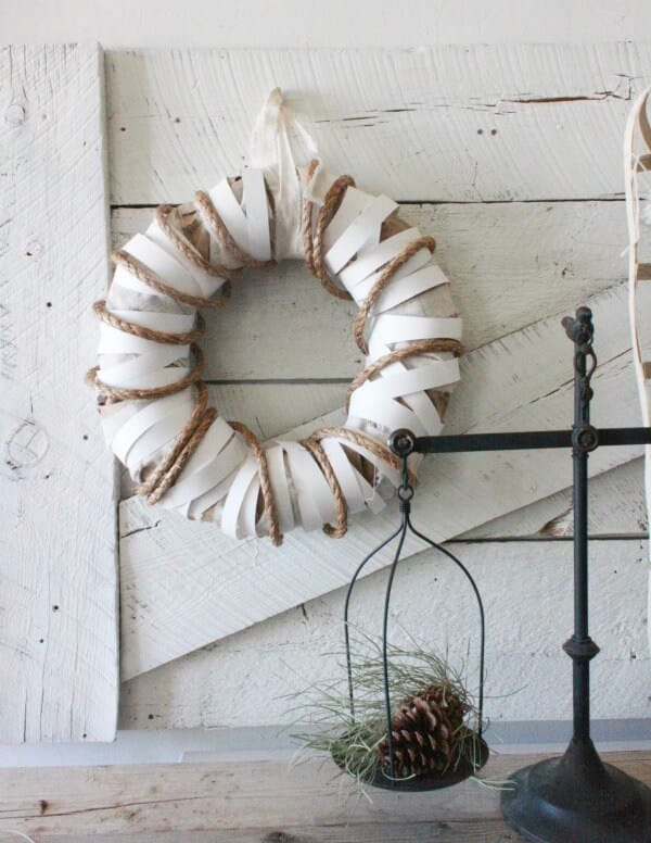 This DIY farmhouse wreath is perfect to add style and texture to your home.