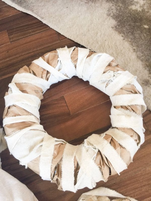 Create this awesome DIY farmhouse wreath from items from your home!