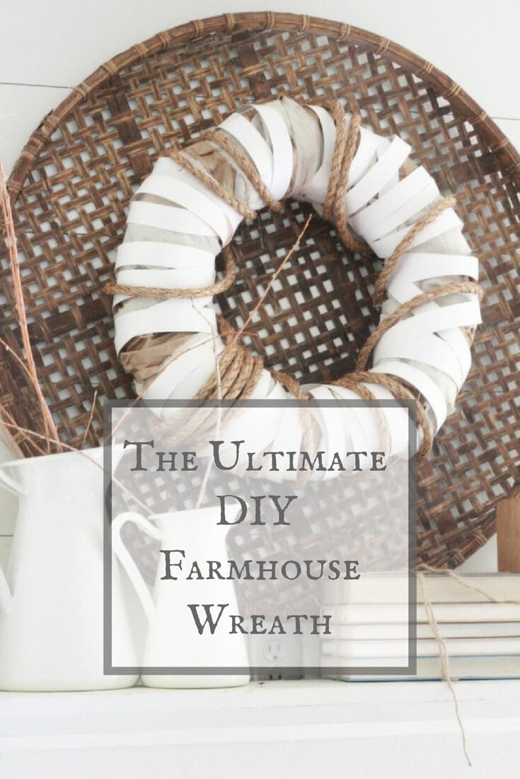 I used items lying around my house to create the ultimate DIY farmhouse wreath. I love all the texture!