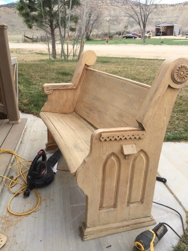 How to update an old vintage church pew bench!!