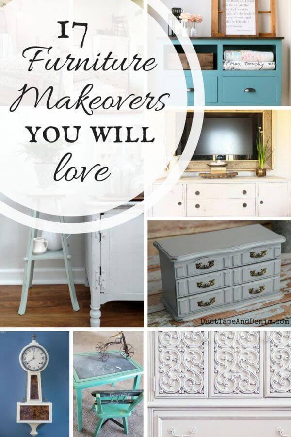 Looking for simple DIY project inspiration? Check out these 17 farmhouse painted furniture makeovers that you will love! Transform your home with some of these DIY ideas!