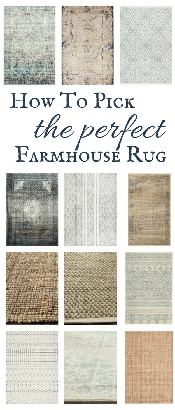 Helpful tips to help you find the perfect farmhouse style rug for your home!