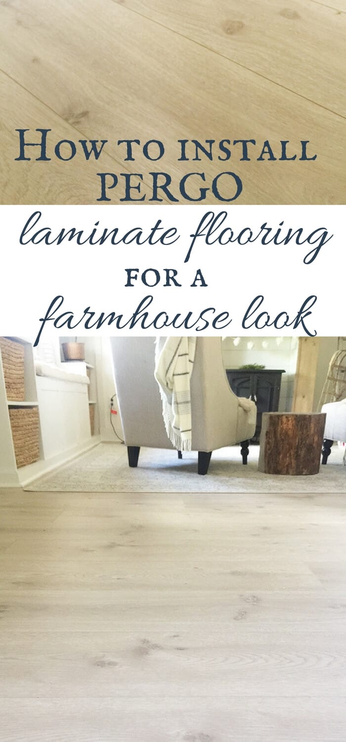 Install Pergo laminate flooring for a farmhouse look | Pergo Modern Oak laminate flooring | laminate flooring | farmhouse style | rustic flooring | modern farmhouse style | master bedroom decor | farmhouse master bedroom