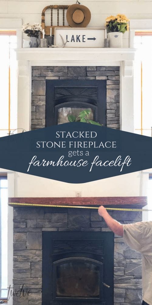 You have to see how they tansformed this fireplace into a farmhouse style stacked stone fireplace. Love the shiplap accents and the handmade corbels!