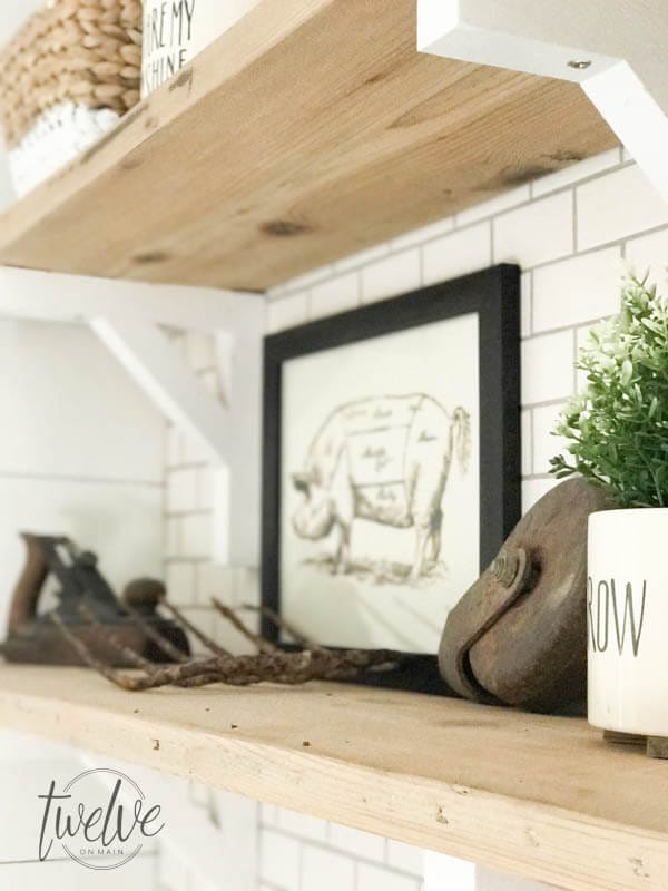 Farmhouse Style Reclaimed Wood Shelves Built In No Time!