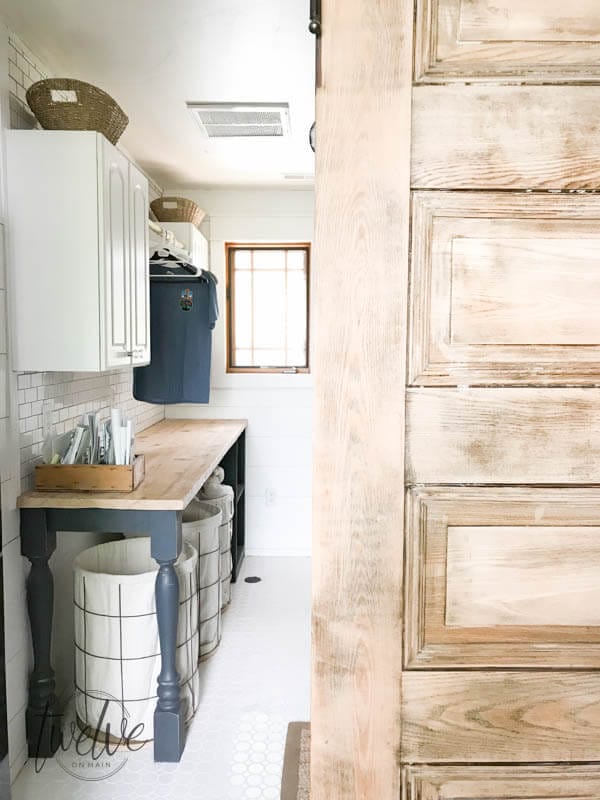 One of my most successful room remodels! Check out how my farmhouse laundry room is doing one year later!! An in depth discussion of what works and what doesn't.