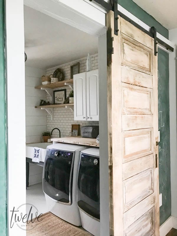 One of my most successful room remodels! Check out how my farmhouse laundry room is doing one year later!! An in depth discussion of what works and what doesn't.