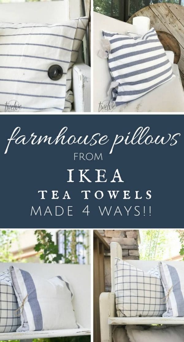 Make Cheap Fall Pillows from Dish Towels - Addicted 2 DIY