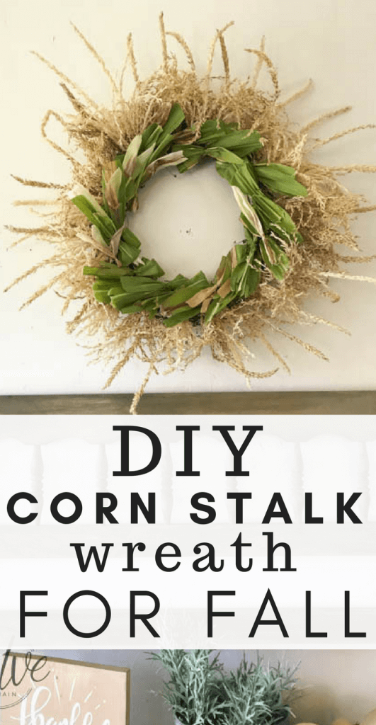 Do you love fall wreaths? Why not try this DIYD cornstalk fall wreath! It is such a cool wreath!