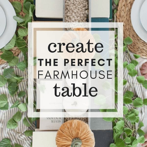 Want to create the perfect farmhouse style fall table? Check out these awesome tips! Books, ticking stripe,and nature inspired elements!