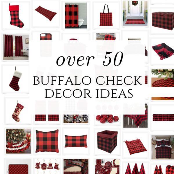 50 Red and Black Buffalo Plaid Holiday Decor Items