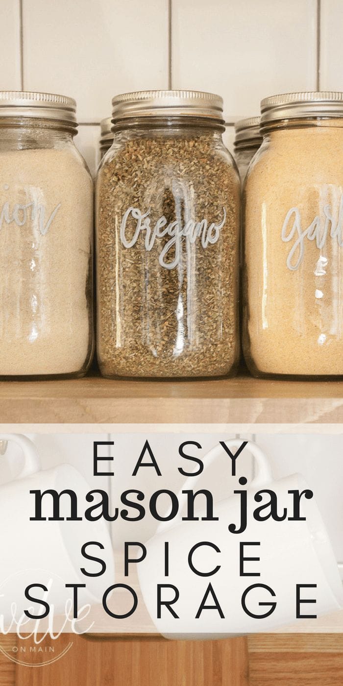 DIY mason jar spice rack