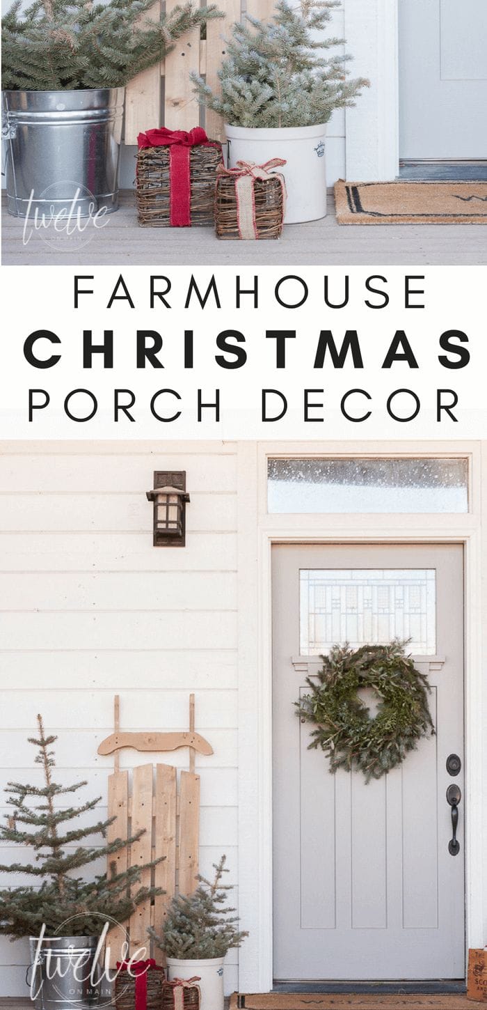 A Farmhouse Christmas Porch and Entry - Twelve On Main
