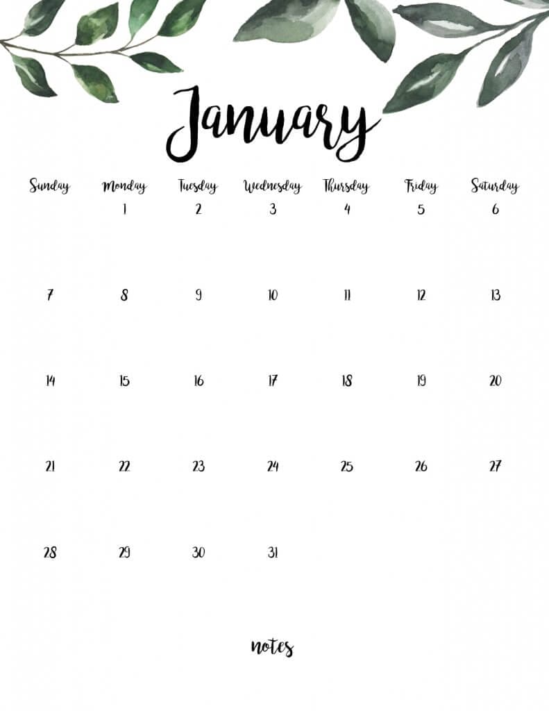 FREE farmhouse style printable 2018 calendar!
