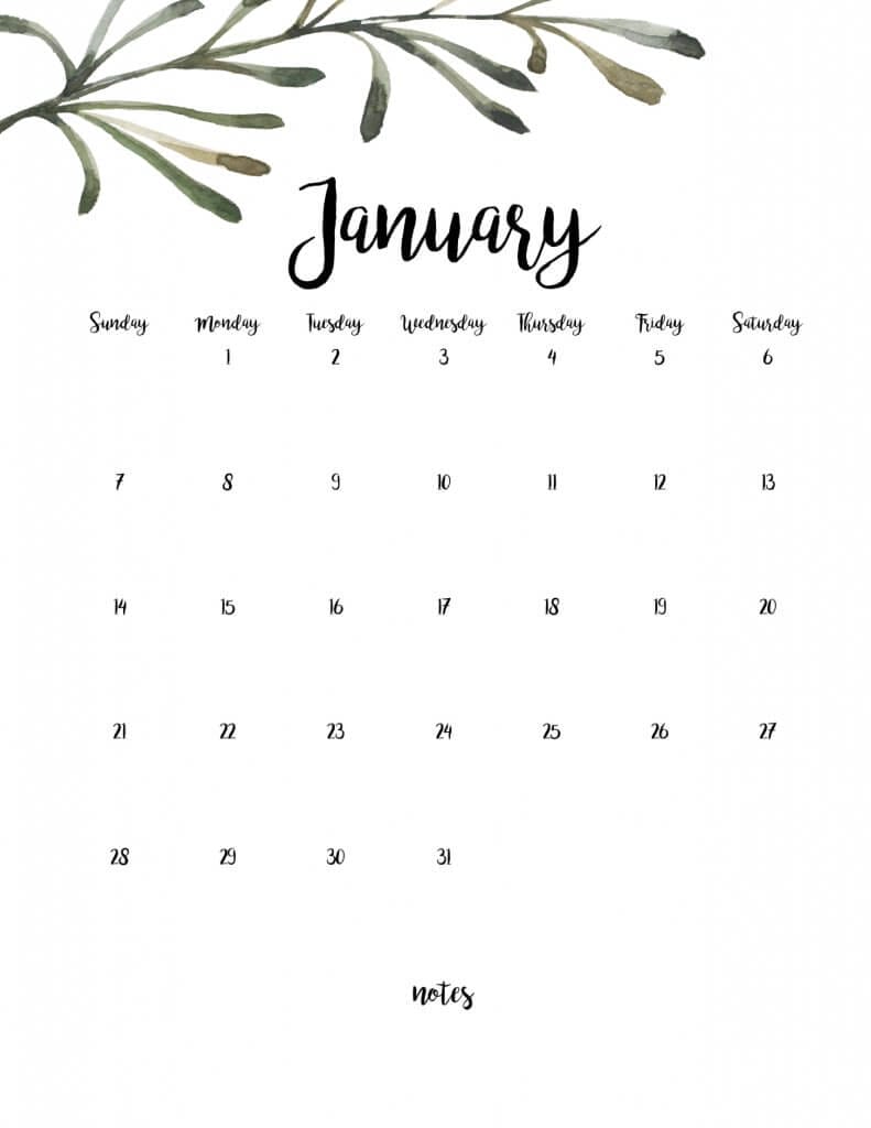 Simple and neutral farmhouse style 2018 printable calendar! This printable calendar is FREE!