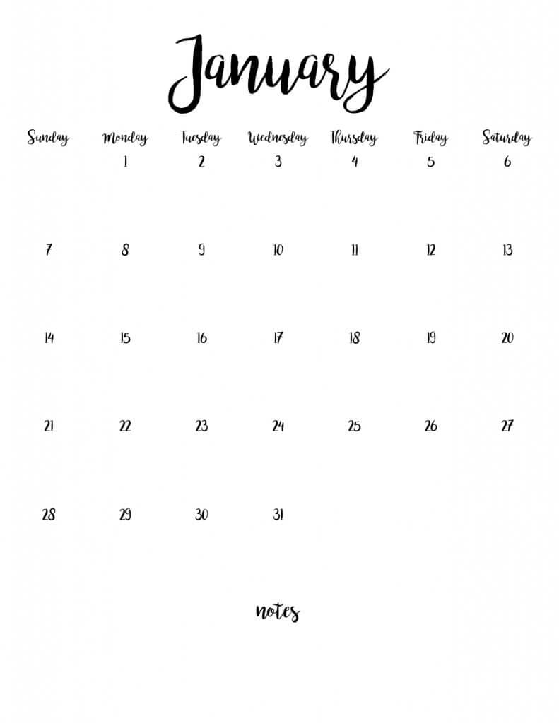 Black and white farmhouse style 2018 printable calendar for FREE!