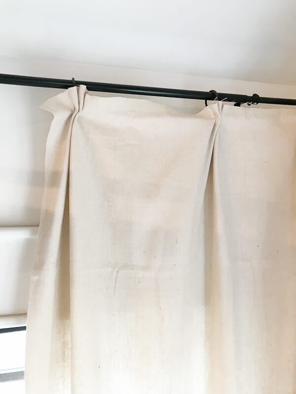 How to make your own no sew drop cloth curtains! So easy and so stylish!