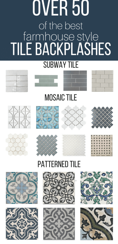 Over 50 of the best farmhouse style tile backsplash ideas for your kitchen, bathroom, or laundry room. #TwelveOnMain #backsplash #tiles