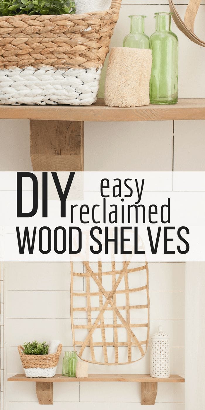 How to build unique reclaimed wood closet shelves in a bathroom