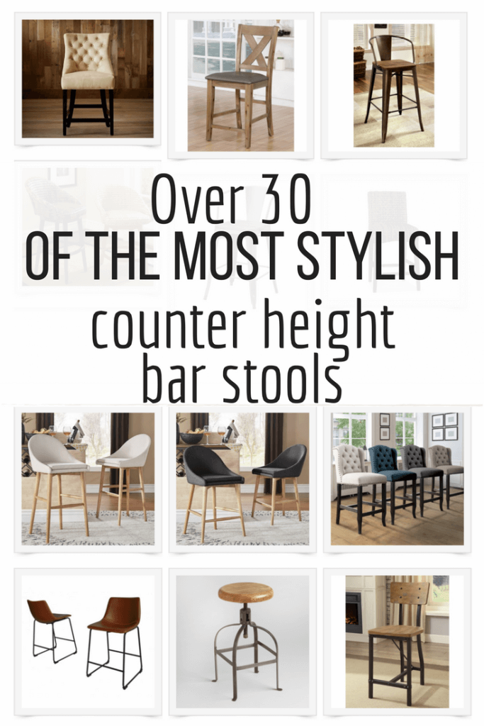 Over 30 of the most stylish counter height bar stools I could find on the internet! Deck out your kitchen with new bar stools. They make such a huge difference!