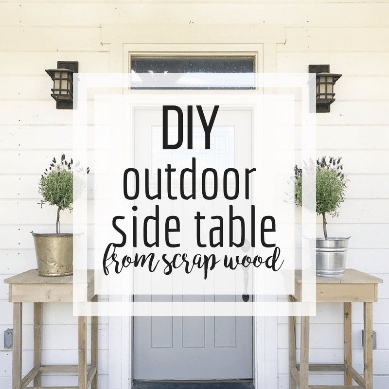 Make your own outdoor side table with scrap wood! So easy to make with full tutorial!